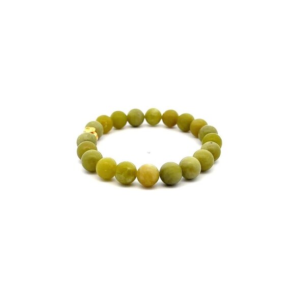 24K Gold Money Bag Charm Bracelet Gemstones Peridot August Birthstones 8mm S6" - Picture 2 of 5